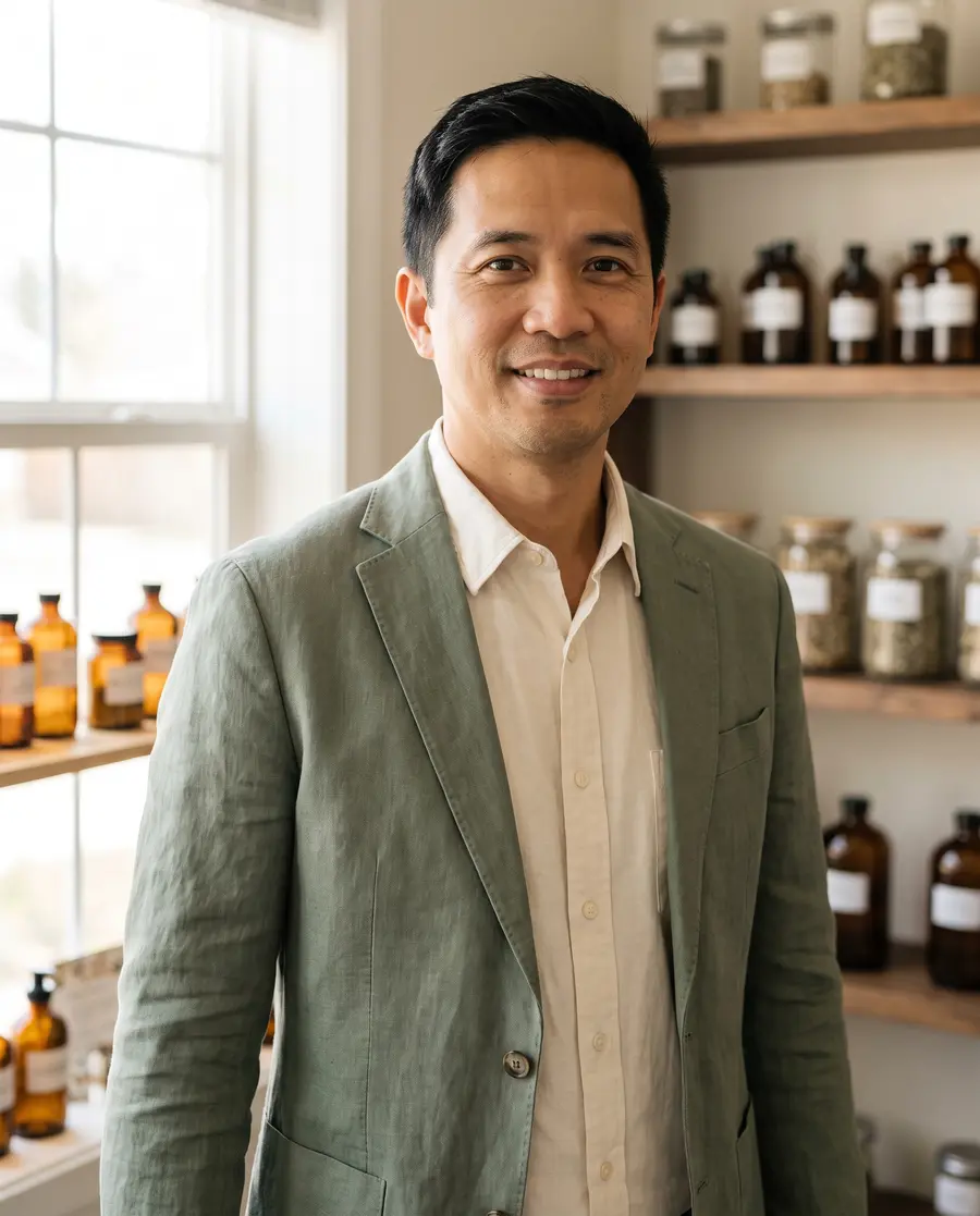 Portrait of Dr. Elias Navarro, ND, resident naturopath